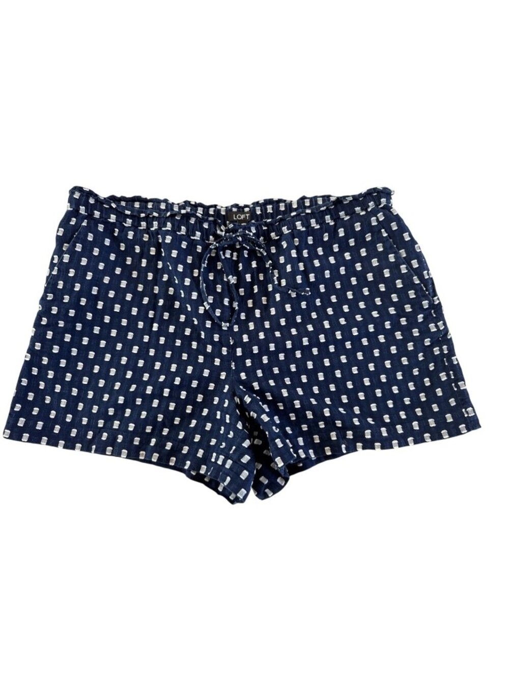 Loft Womens Large Navy & White Patterned Shorts Size L